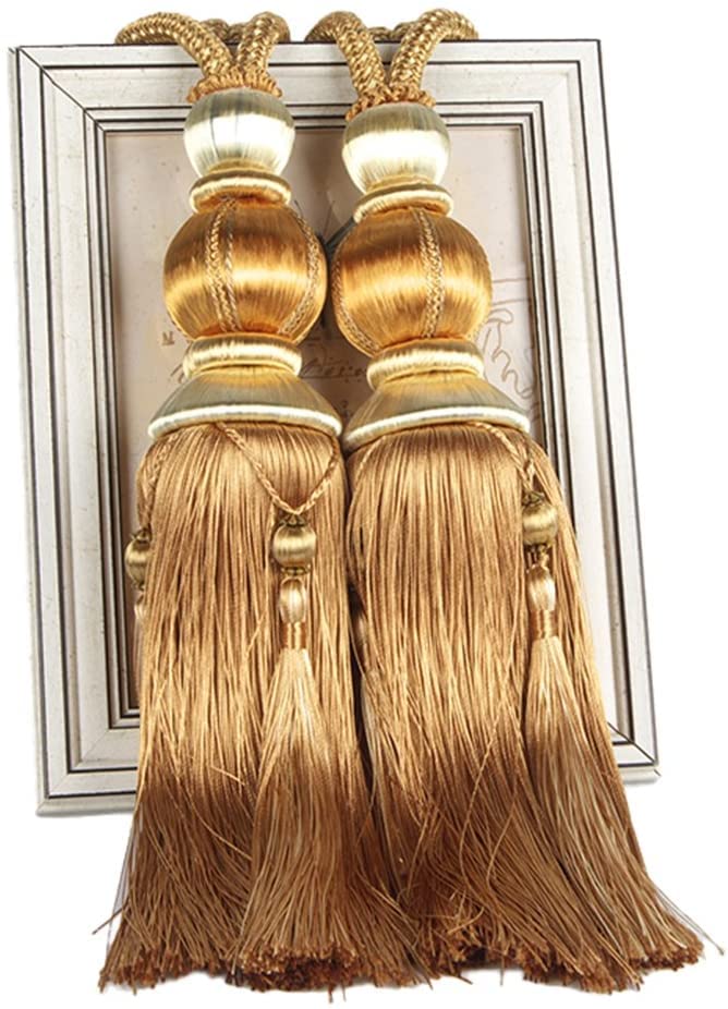 yawpnan Paired Lantern Single Hanging Ball Tassels Curtains Buckle Sling Binding Lantern Tiebacks Handcrafted Braided Buckle Drapery Curtain Holdbacks Window Treatments for Home 2 Pack - Image 1